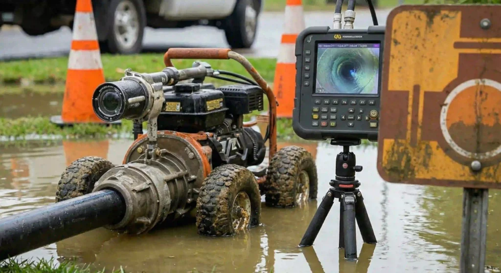 sewer camera inspection (no people)