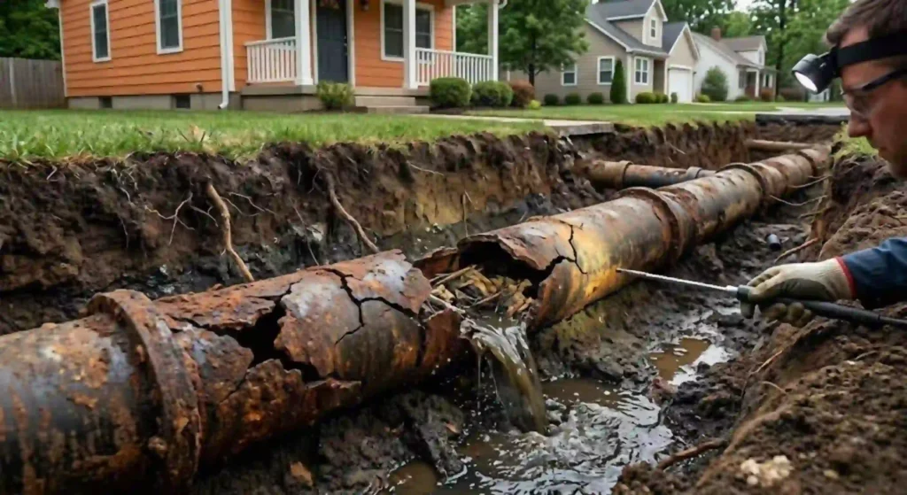 sewer pipe damage
