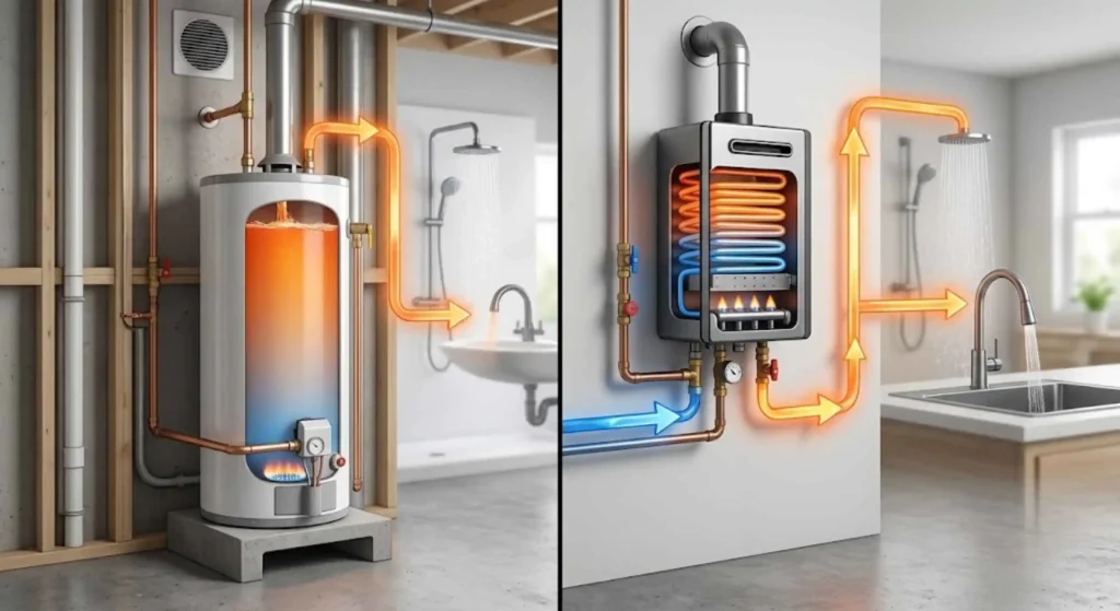 tank vs. tankless water heaters
