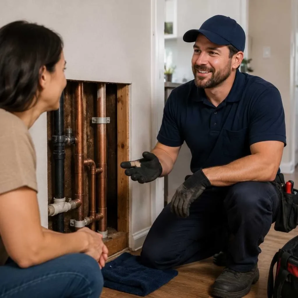Completed emergency pipe repair restoring water service in Redwood City.
