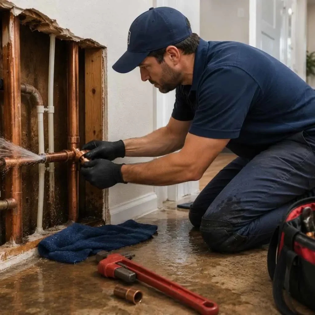 Emergency pipe repair in Redwood City by a licensed plumber.