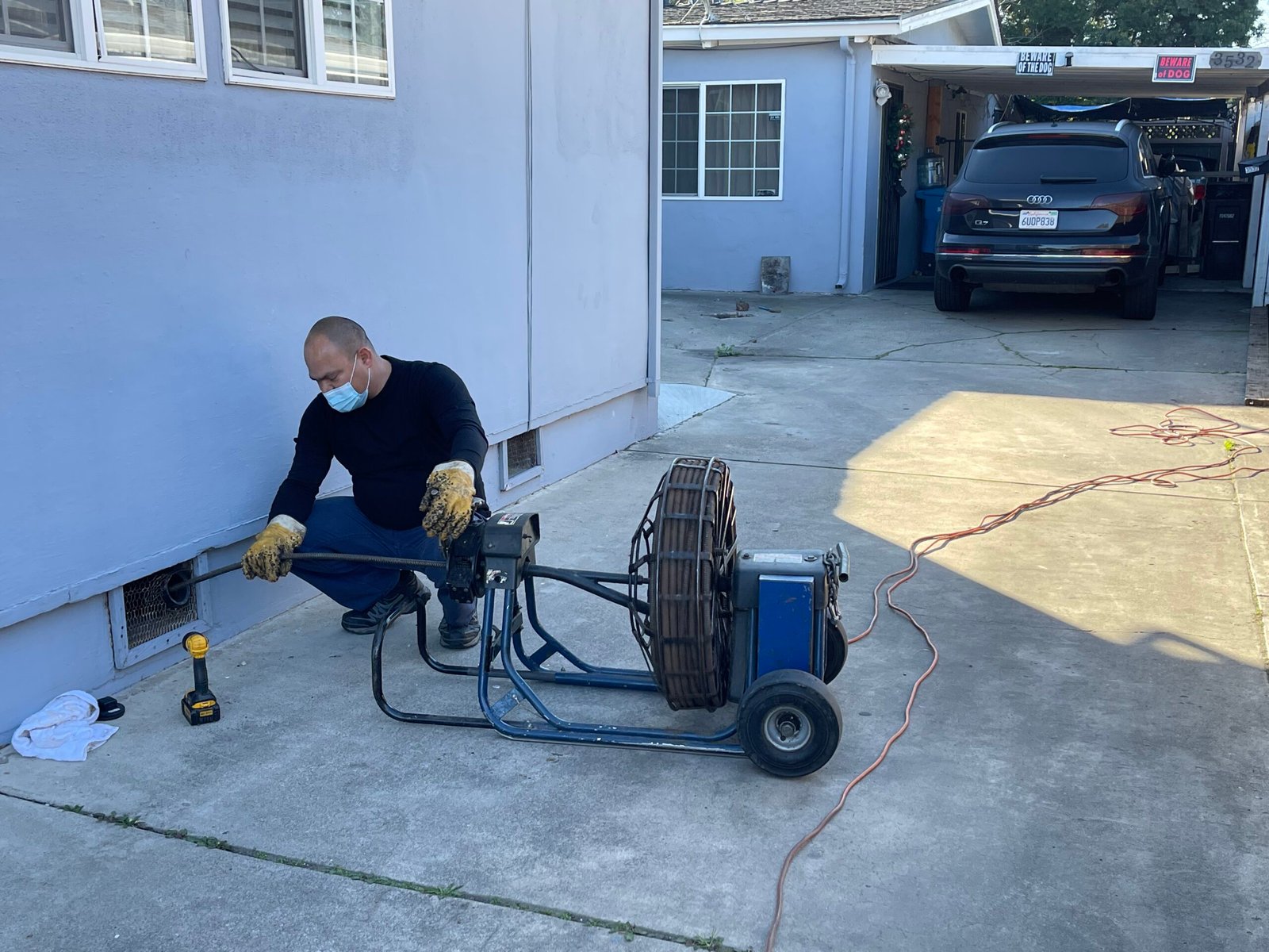 Handy Bay Plumbing sewer service crew at work