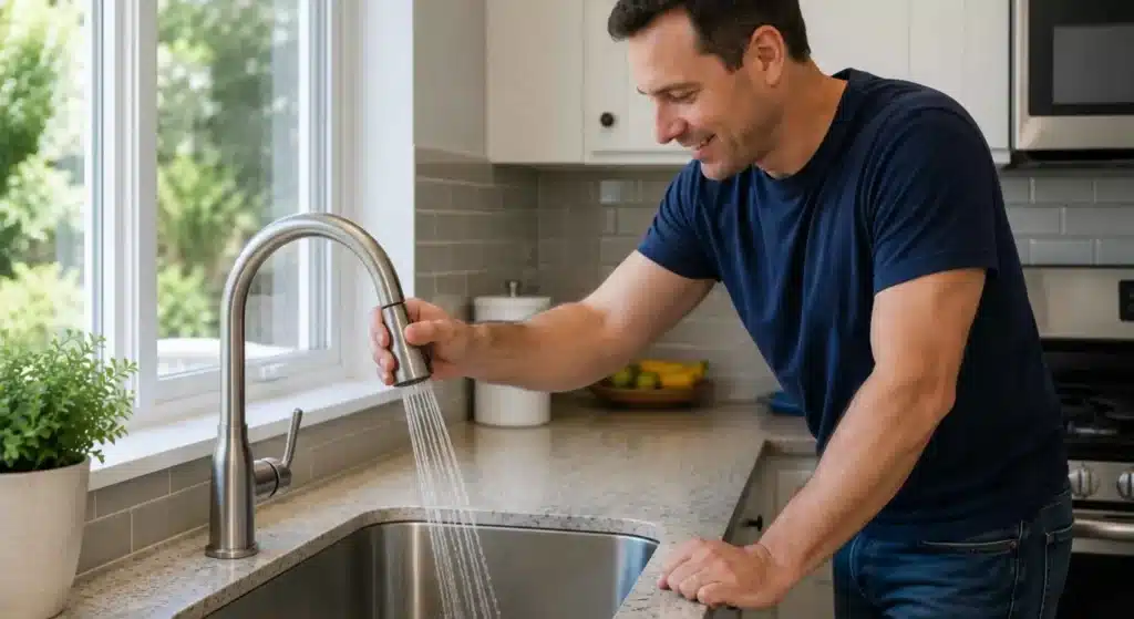 Improved water pressure after professional plumbing fixture repair